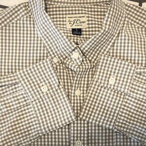 J.Crew Brown & White Checkered Button-Down Shirt (Size Large)